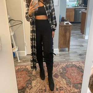 Thigh high suede boots